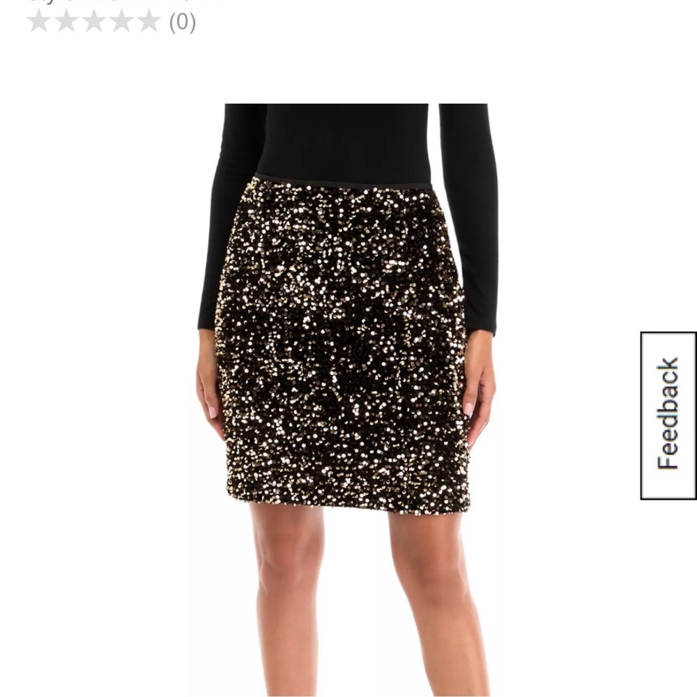 New with tag Tahari Elegant Black/Gold Sequin Skirt